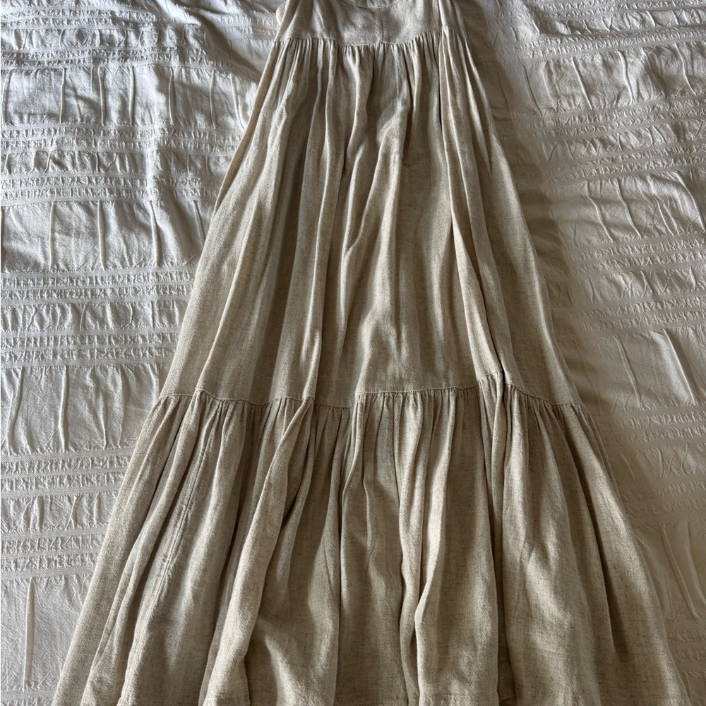 American Eagle Outfitters Cream Maxi Dress